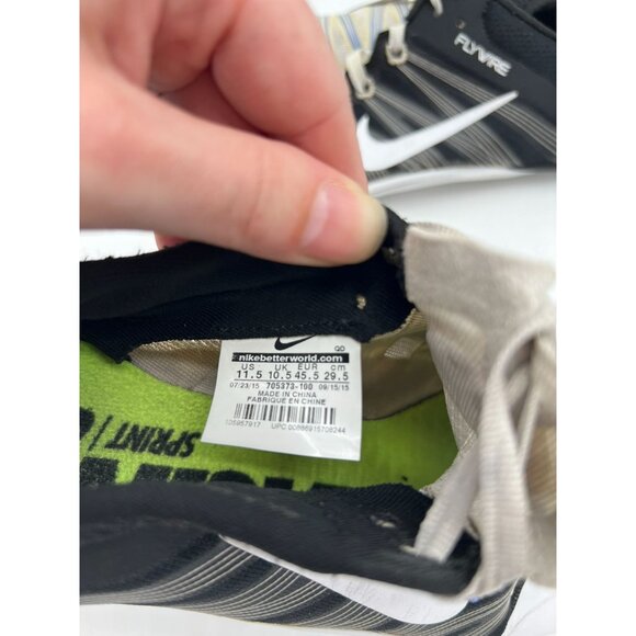 Nike Men's Zoom Jafly Flywire Track Sprint Spikes Sneaker Size 11.5 White Black - Picture 7 of 7